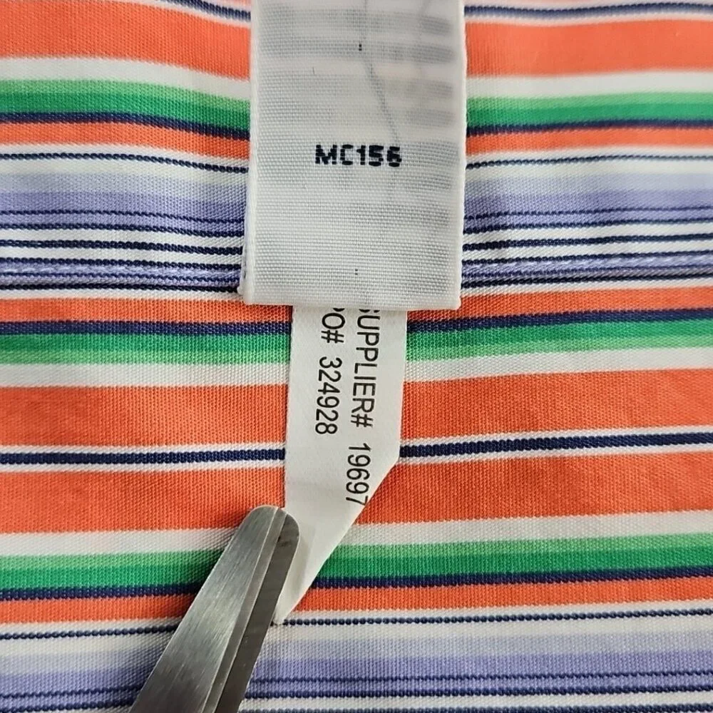 Polo Ralph Lauren Classic Fit Button‎ Down Shirt Men's 4XLT Orange Blue Stripe